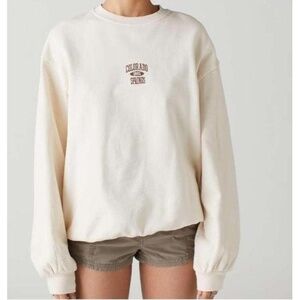 Urban Outfitters Colorado Springs Sweatshirt Womens Size M Cream Like New